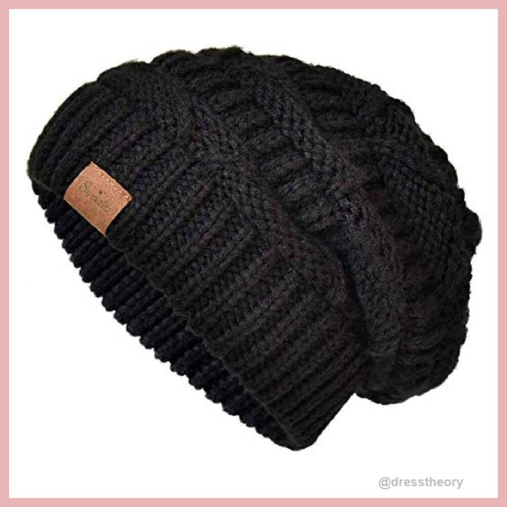 Oversize Chunky Slouchy Beanie Winter Hat Women's Acrylic Knit Ski Cap - Picture 2 of 8